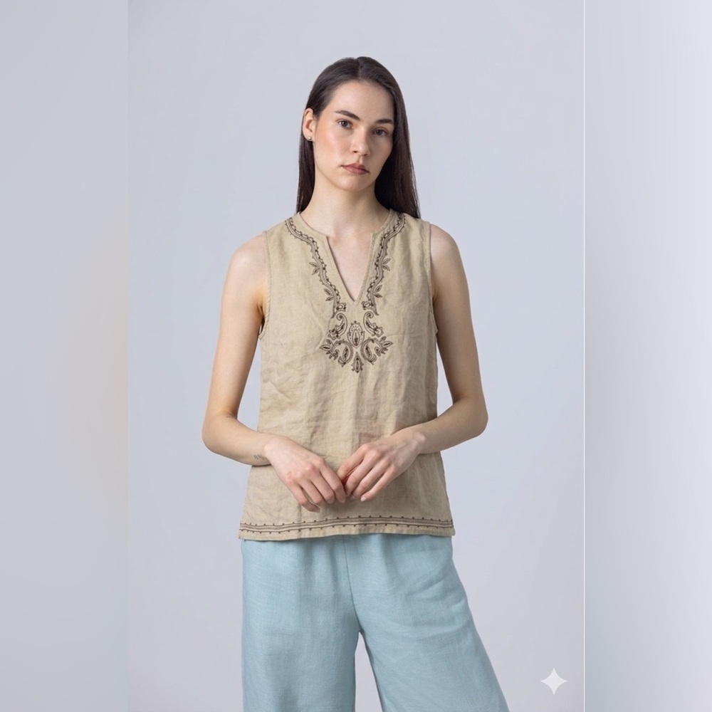 Josephine Chaus Sport Linen Tank Top Size 8